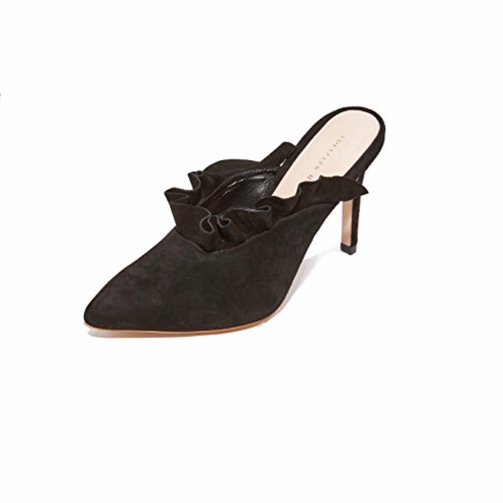 Loeffler Randall Langley suede ruffled Mule